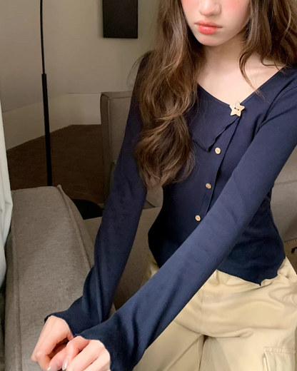 Accent Button Knit BU0165