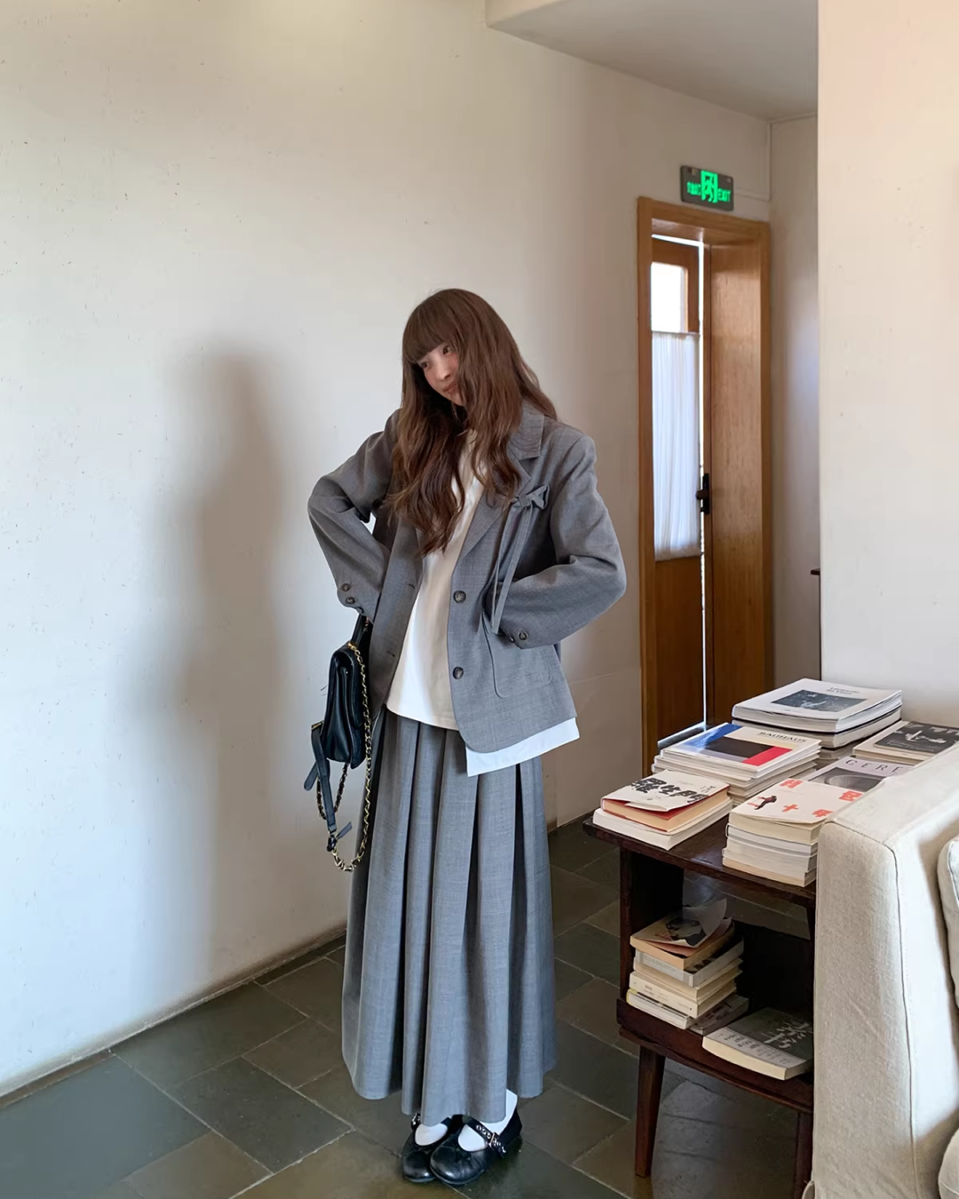 Lace Layerd Jacket & Pleated Long Skirt BU0168