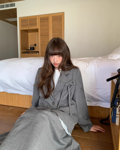 Lace Layerd Jacket & Pleated Long Skirt BU0168