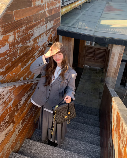 Lace Layerd Jacket & Pleated Long Skirt BU0168