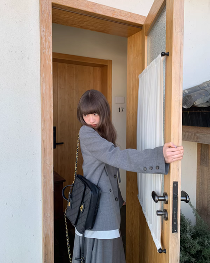 Lace Layerd Jacket & Pleated Long Skirt BU0168