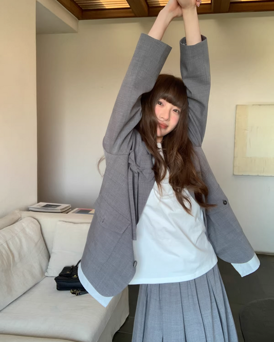 Lace Layerd Jacket & Pleated Long Skirt BU0168