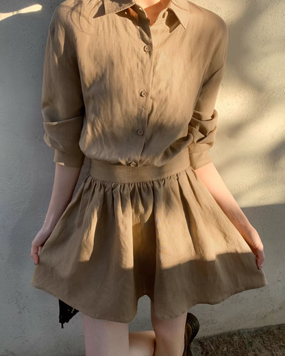 Brown Shirt Dress BU0169