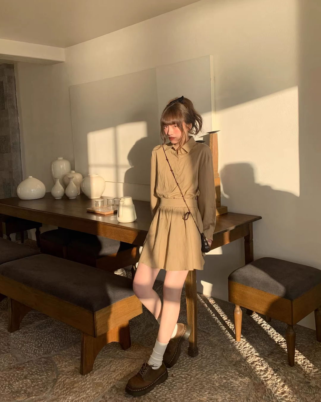 Brown Shirt Dress BU0169