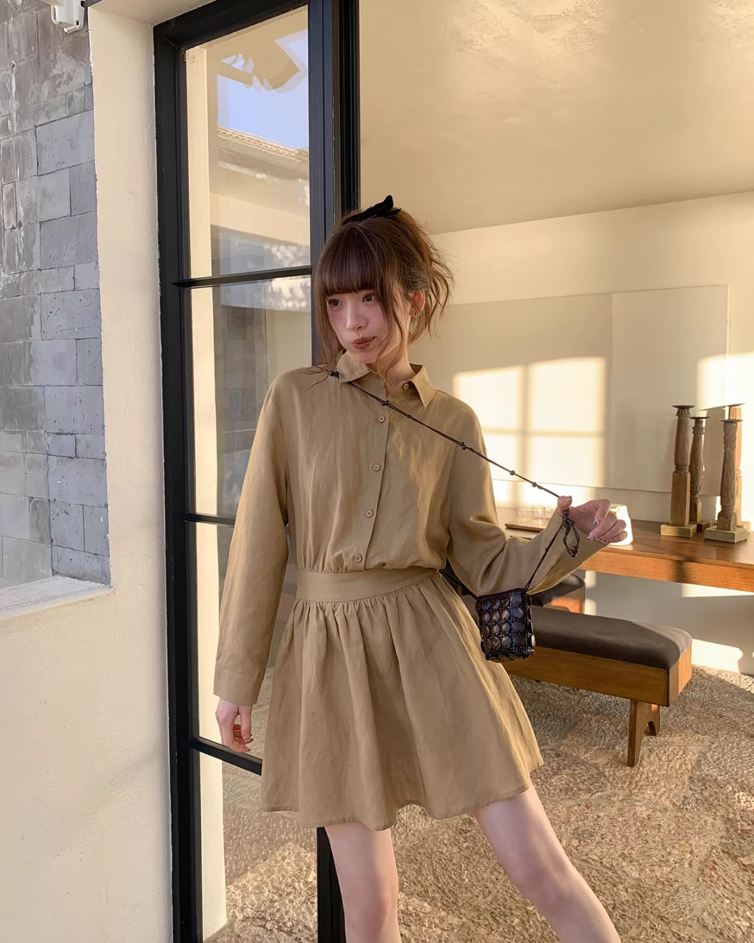 Brown Shirt Dress BU0169