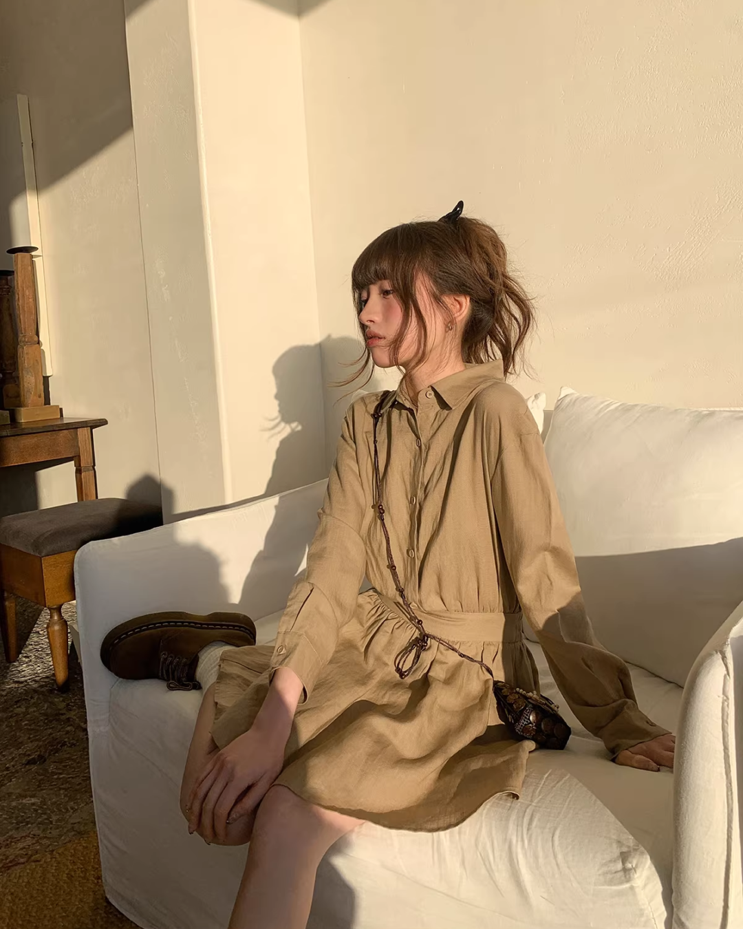 Brown Shirt Dress BU0169