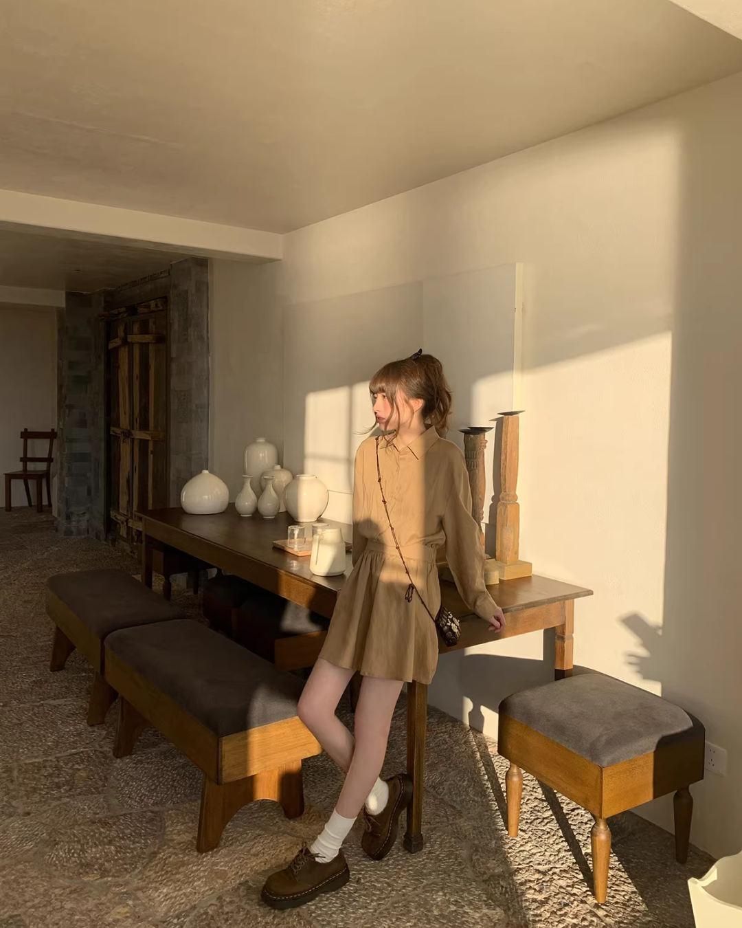 Brown Shirt Dress BU0169