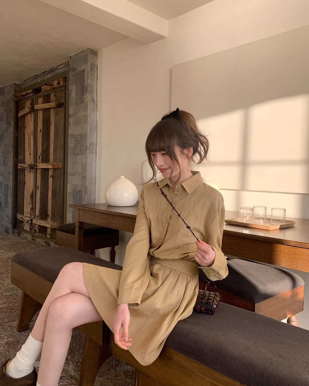 Brown Shirt Dress BU0169