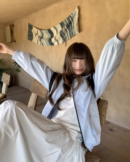 Lightblue Check Zip Outer BU0171