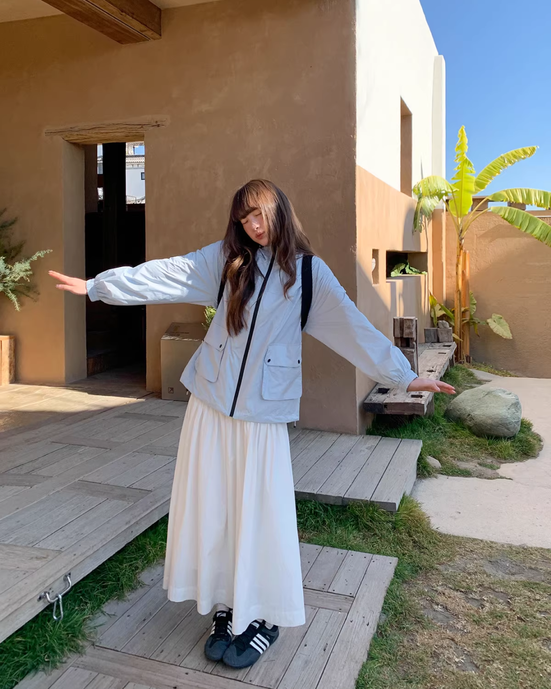 Lightblue Check Zip Outer BU0171