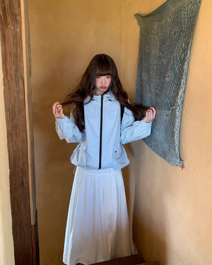 Lightblue Check Zip Outer BU0171