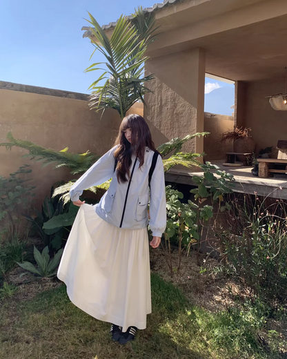 Lightblue Check Zip Outer BU0171