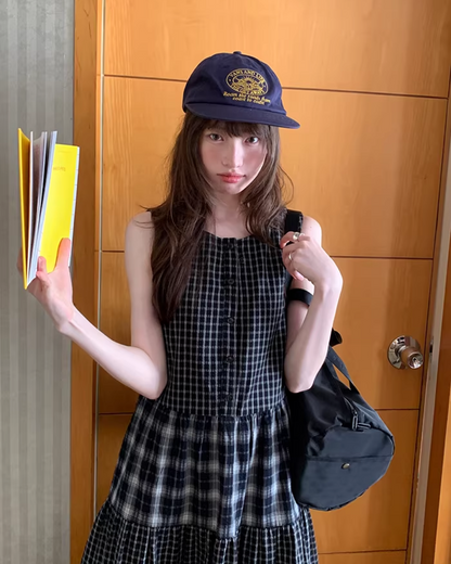 Two Types of Check Patterns Dress BU0173