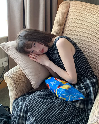 Two Types of Check Patterns Dress BU0173