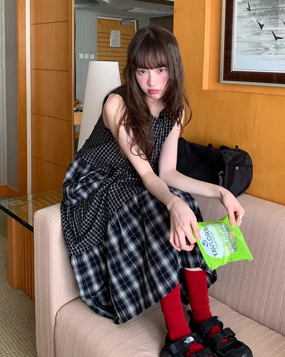 Two Types of Check Patterns Dress BU0173