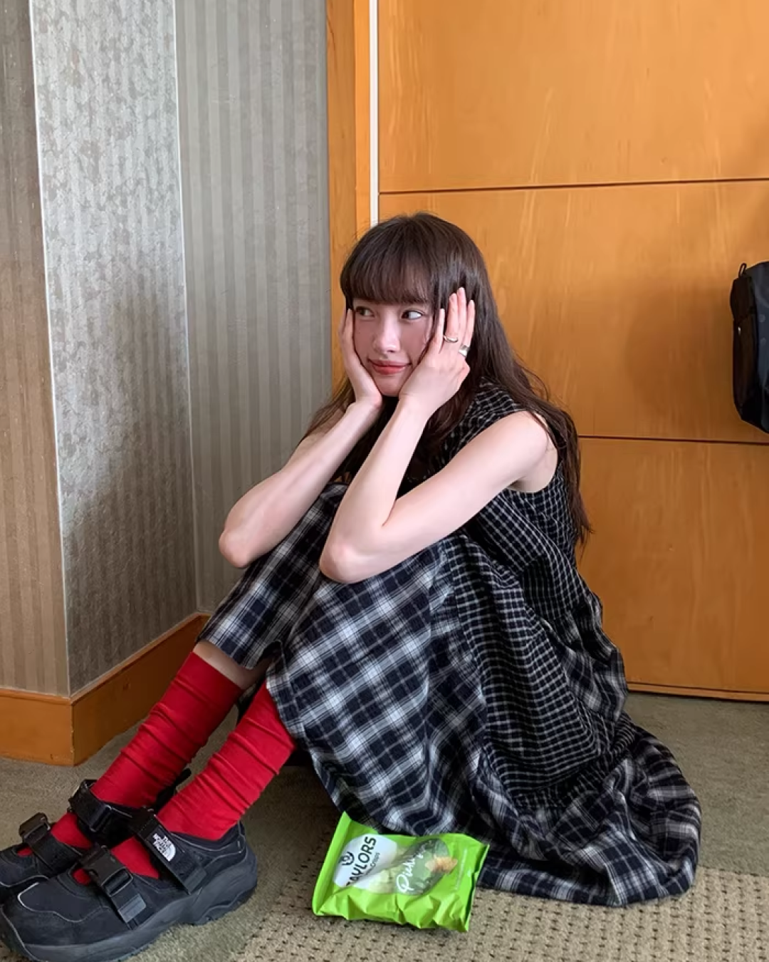 Two Types of Check Patterns Dress BU0173