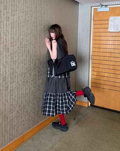 Two Types of Check Patterns Dress BU0173