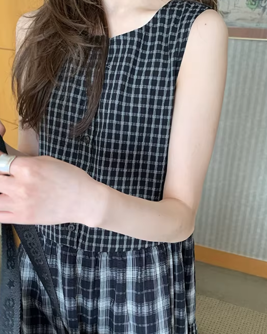 Two Types of Check Patterns Dress BU0173