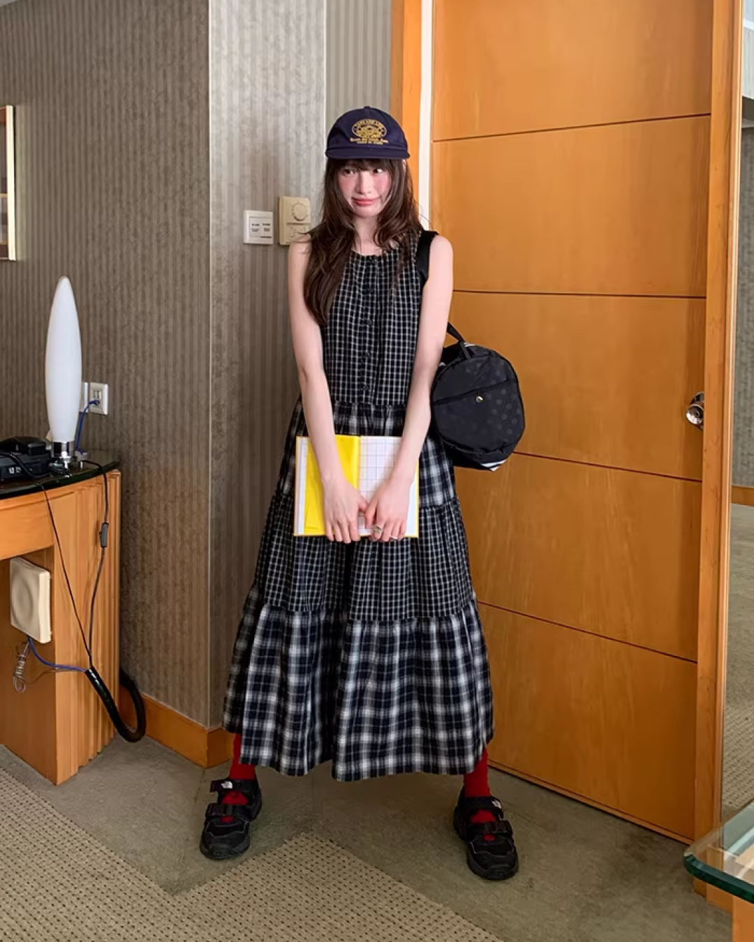 Two Types of Check Patterns Dress BU0173