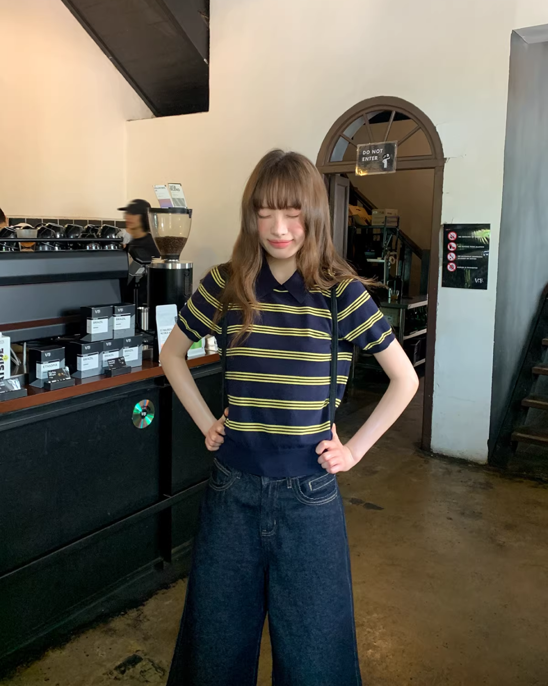 Horizontal stripes Navy Polo Shirt BU0180