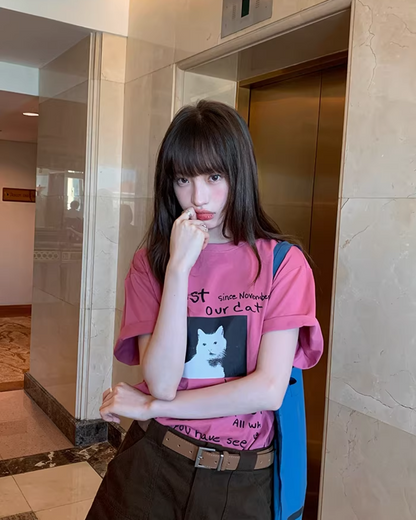 Cat Printed T-Shirt BU0182