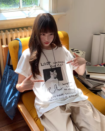 Cat Printed T-Shirt BU0182