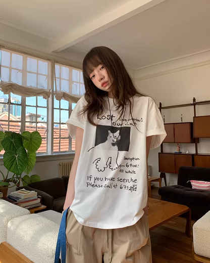 Cat Printed T-Shirt BU0182
