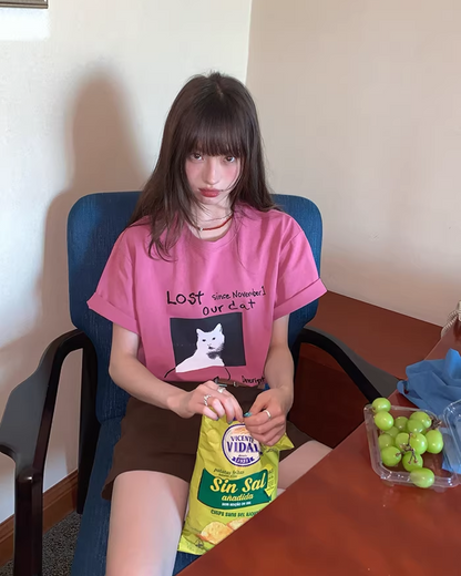 Cat Printed T-Shirt BU0182