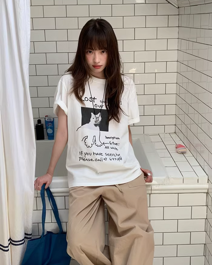 Cat Printed T-Shirt BU0182