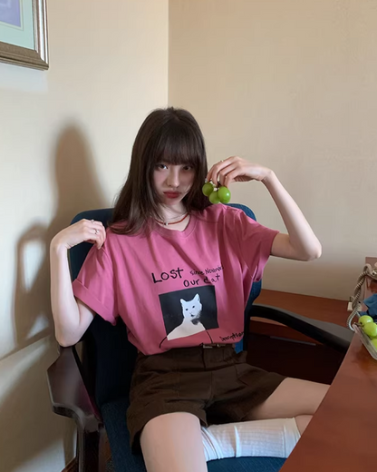 Cat Printed T-Shirt BU0182