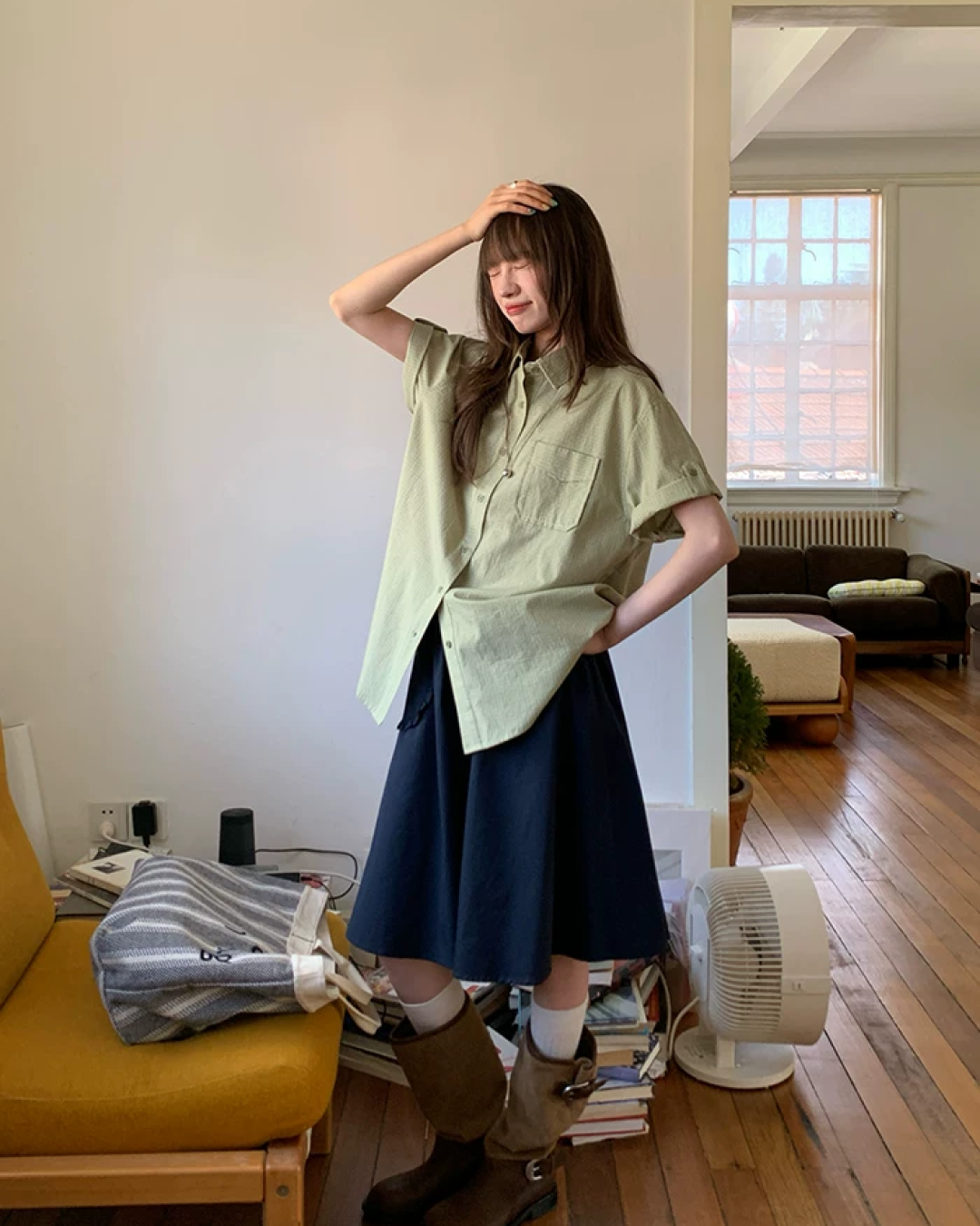 Loose Small Pattern Shirt BU0191