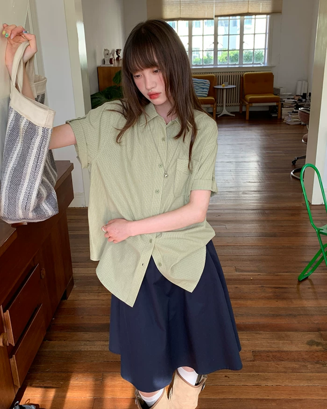 Loose Small Pattern Shirt BU0191