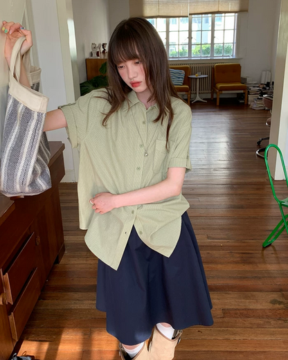 Loose Small Pattern Shirt BU0191