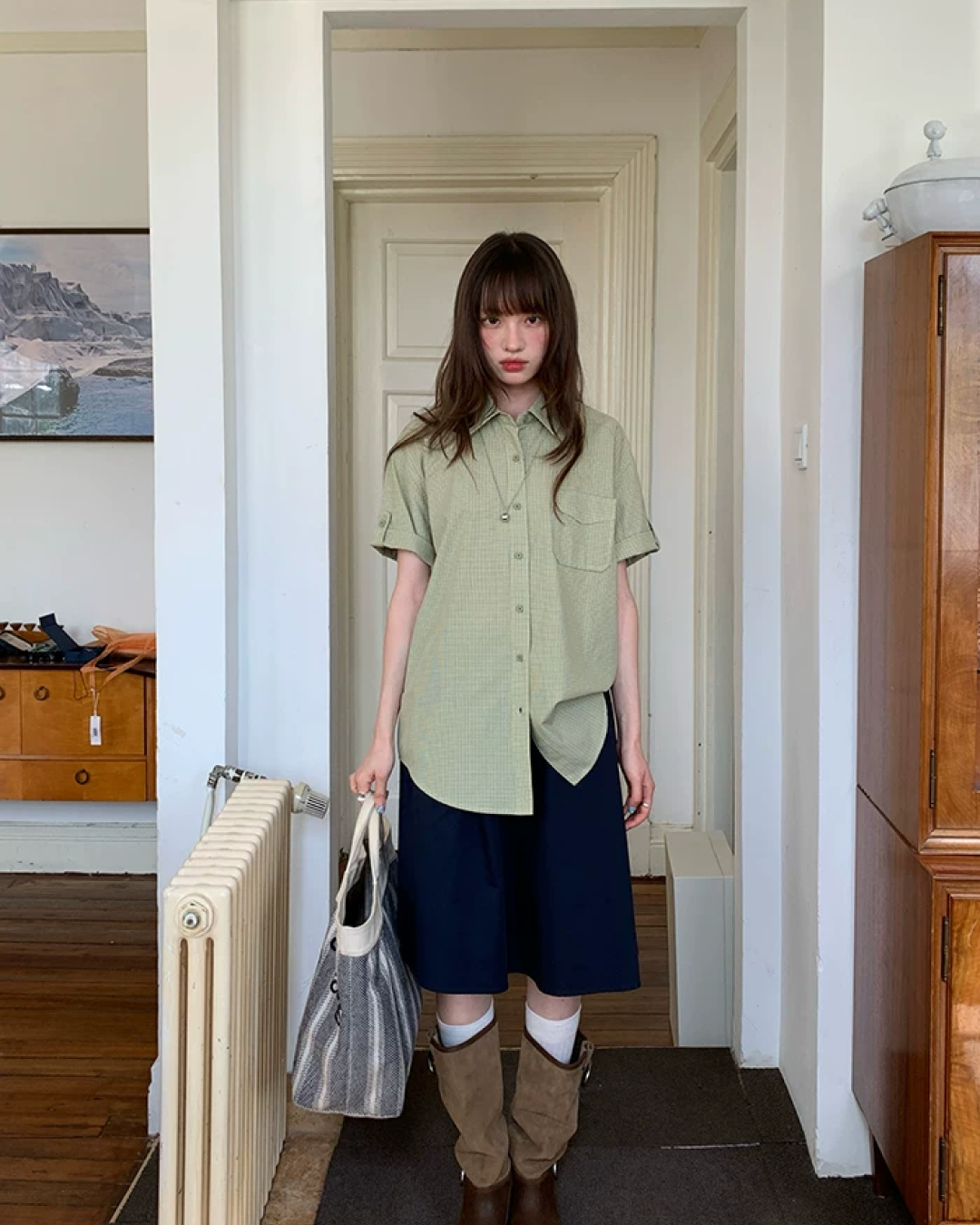 Loose Small Pattern Shirt BU0191