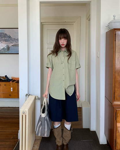 Loose Small Pattern Shirt BU0191
