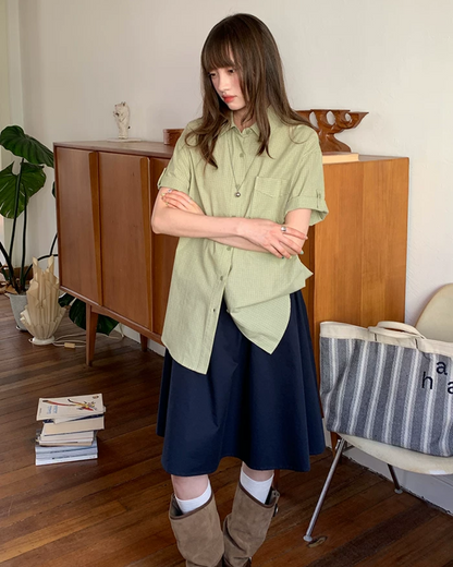 Loose Small Pattern Shirt BU0191