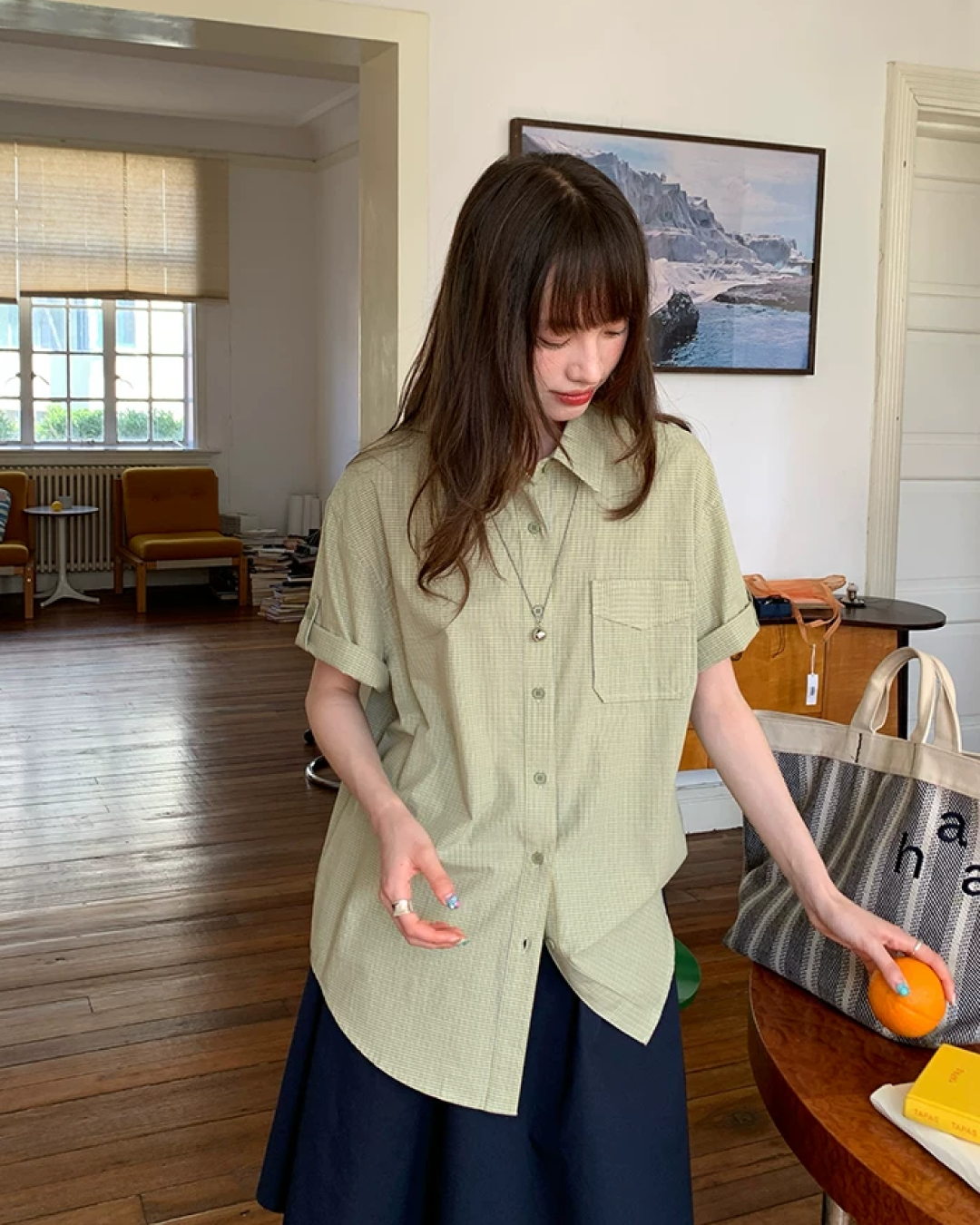 Loose Small Pattern Shirt BU0191