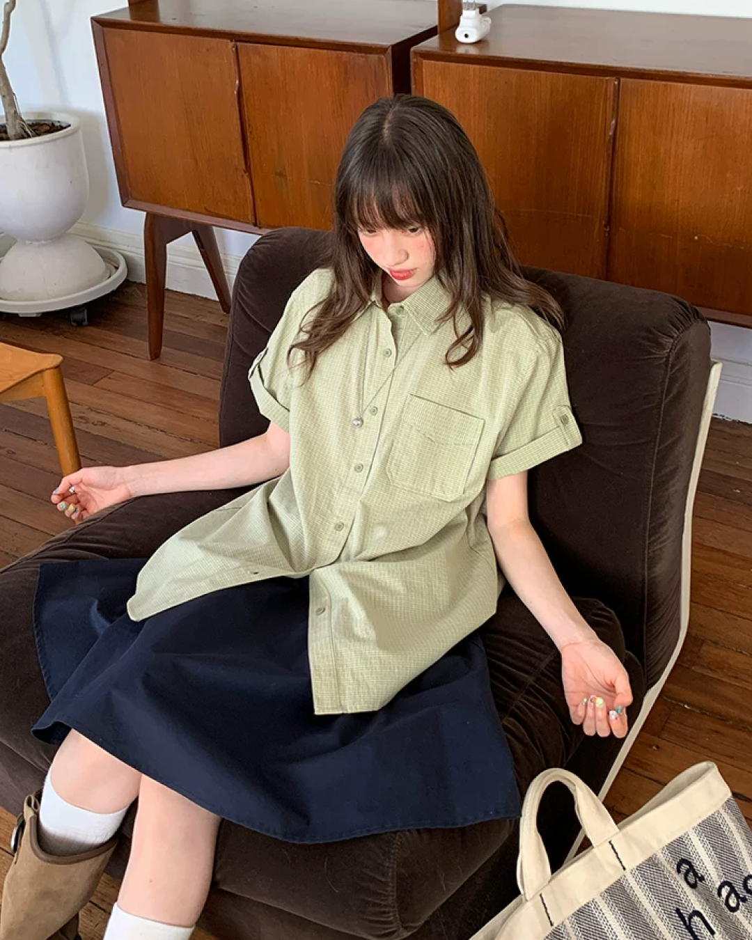 Loose Small Pattern Shirt BU0191