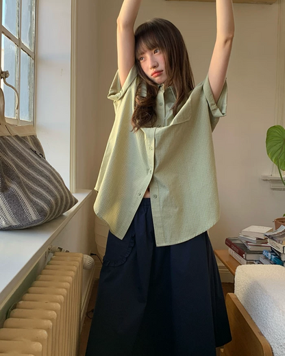 Loose Small Pattern Shirt BU0191