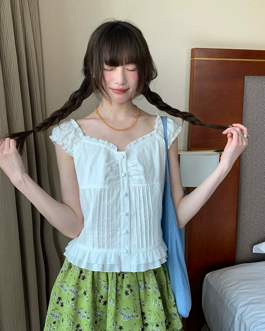 Lace Button Blouse BU0195