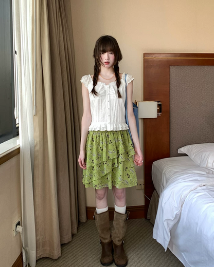 Lace Button Blouse BU0195