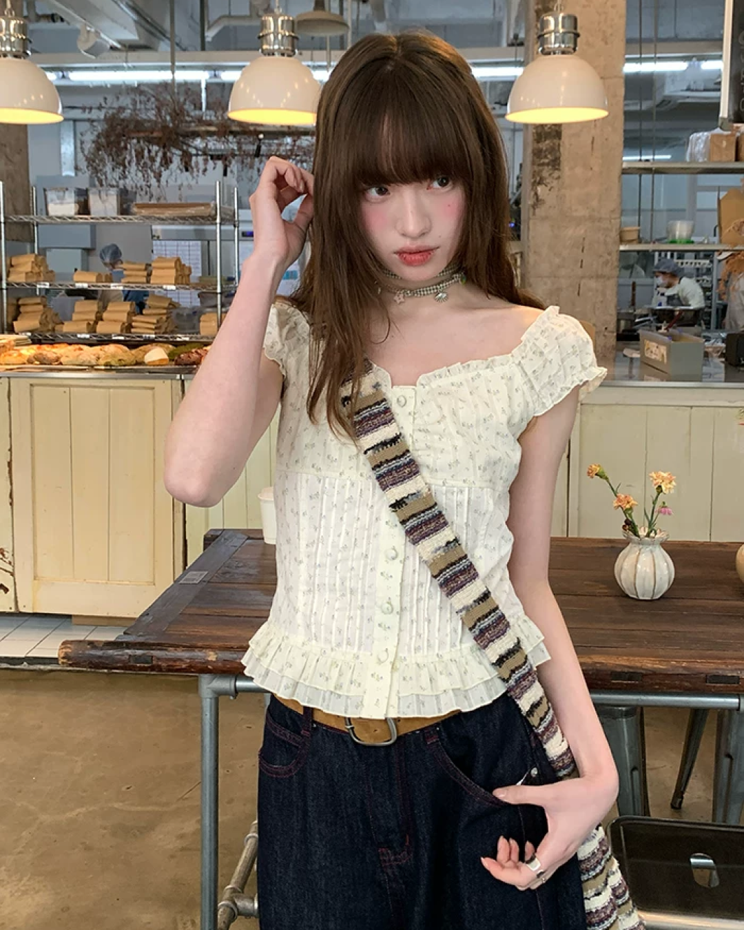Lace Button Blouse BU0195