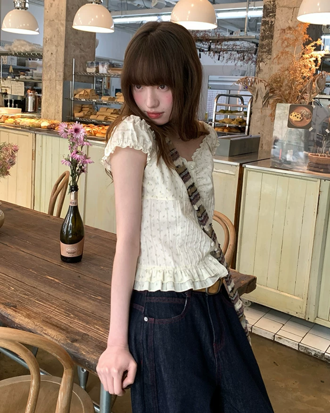 Lace Button Blouse BU0195