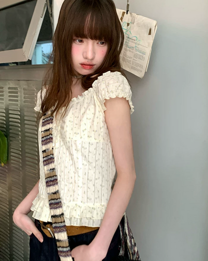 Lace Button Blouse BU0195