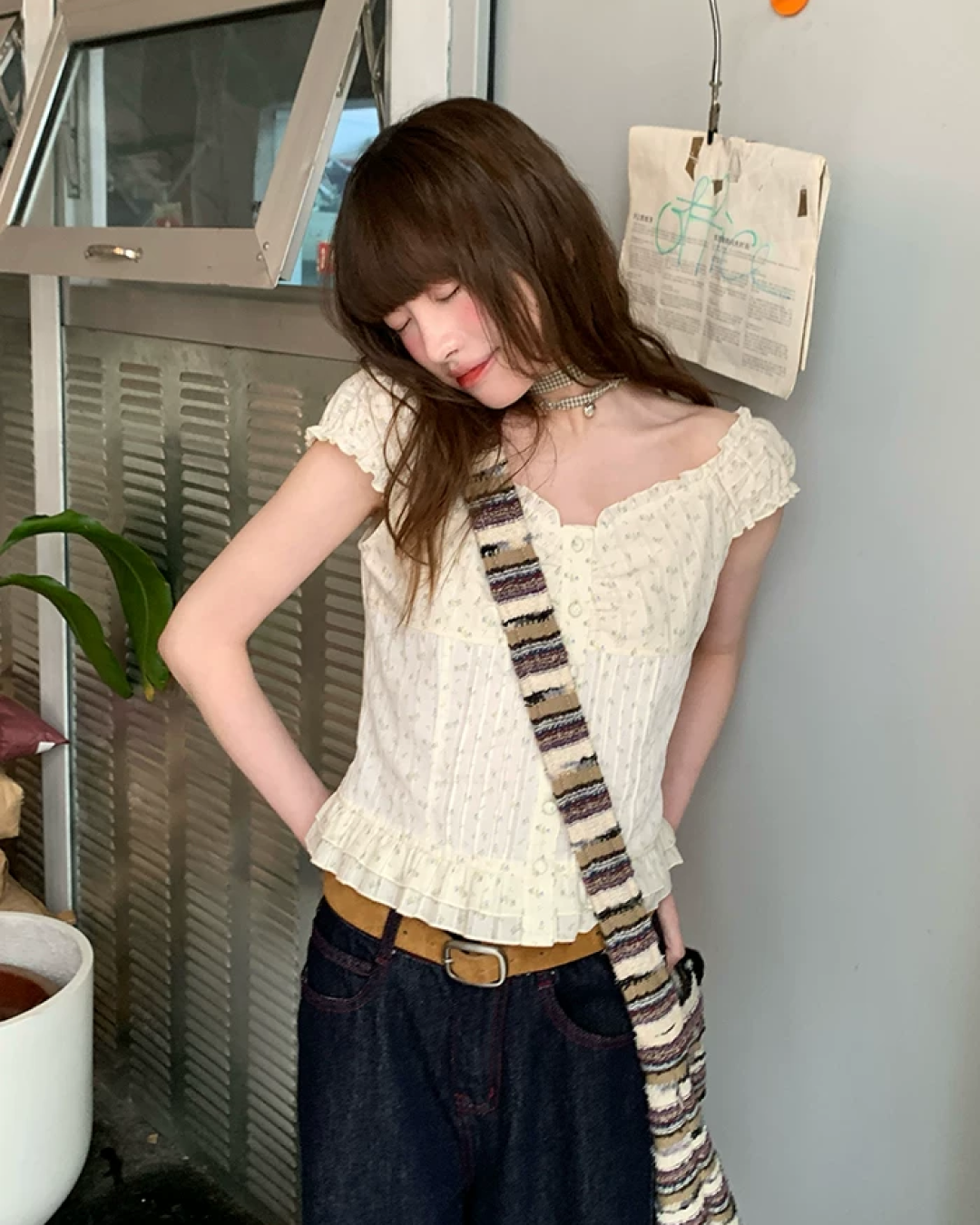 Lace Button Blouse BU0195