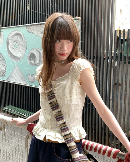 Lace Button Blouse BU0195