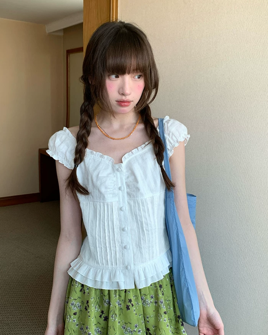 Lace Button Blouse BU0195