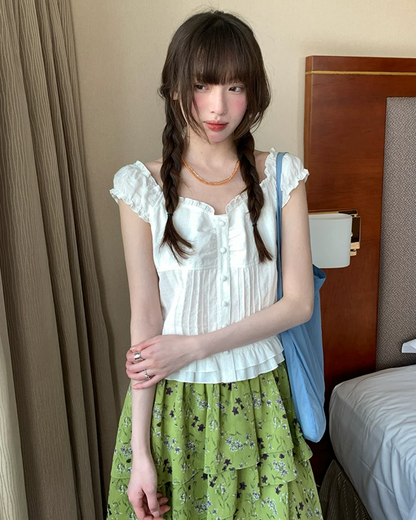 Lace Button Blouse BU0195