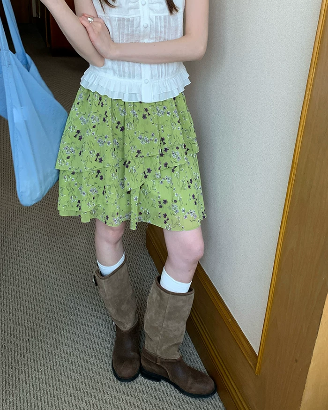 Diagonal Layered Skirt BU0196