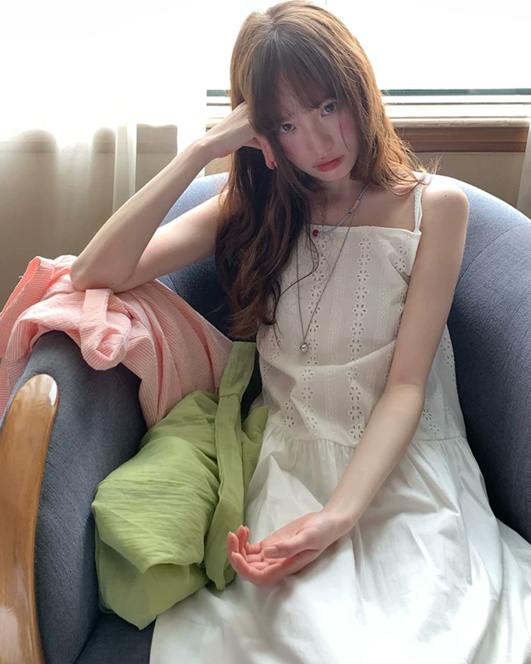White Long Camisole Dress BU0198